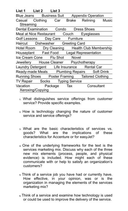 3. What are the basic characteristics of services