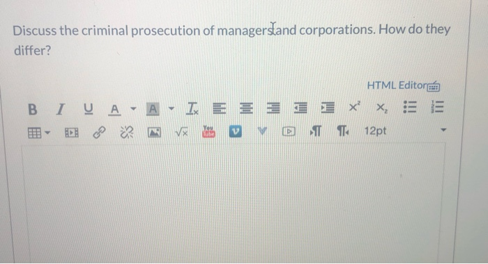 Discuss the criminal prosecution of managerstand