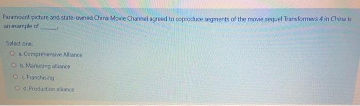 Paramount picture and state-owned China Movie