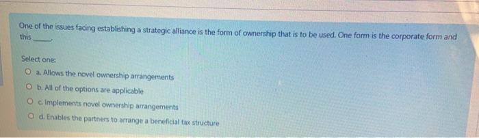 One of the issues facing establishing a strategic