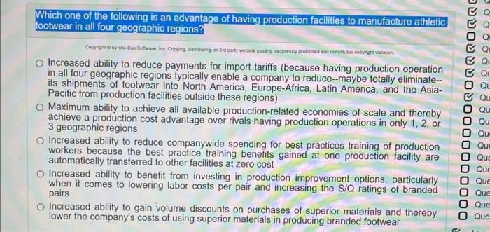 Which one of the following is an advantage of