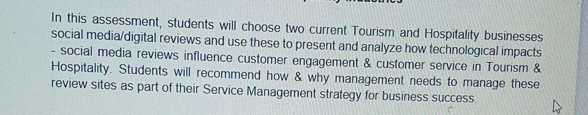 In this assessment, students will choose two