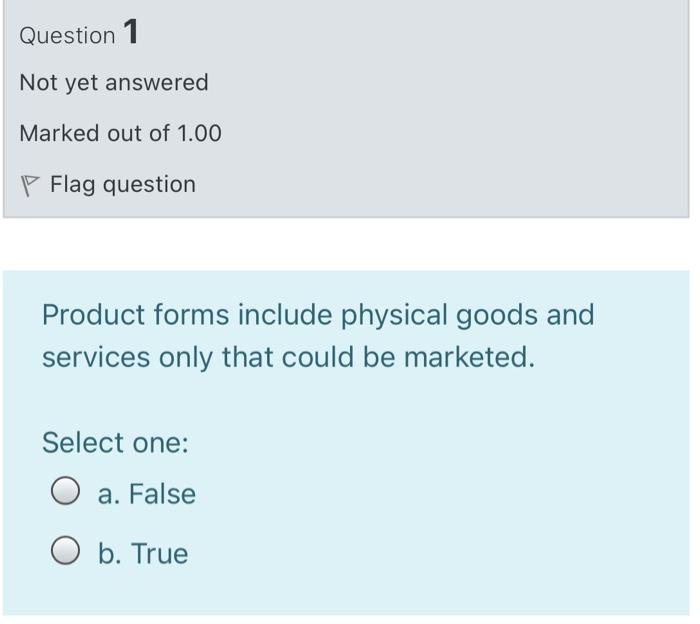 Question 1 Not yet answered Marked out of 1.00 P