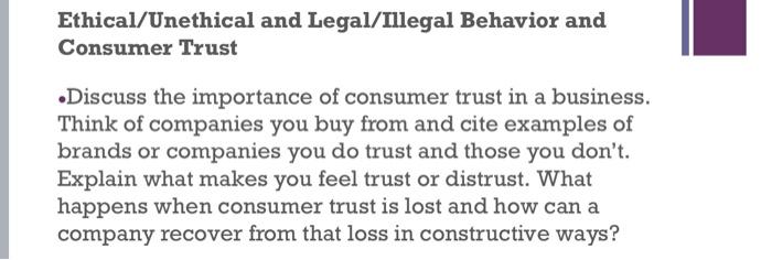 Ethical/Unethical and Legal/Illegal Behavior and