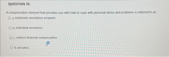 A compensation element that provides you with