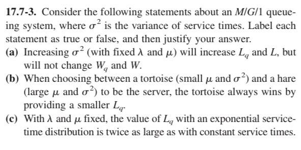 17.7-3. Consider the following statements about