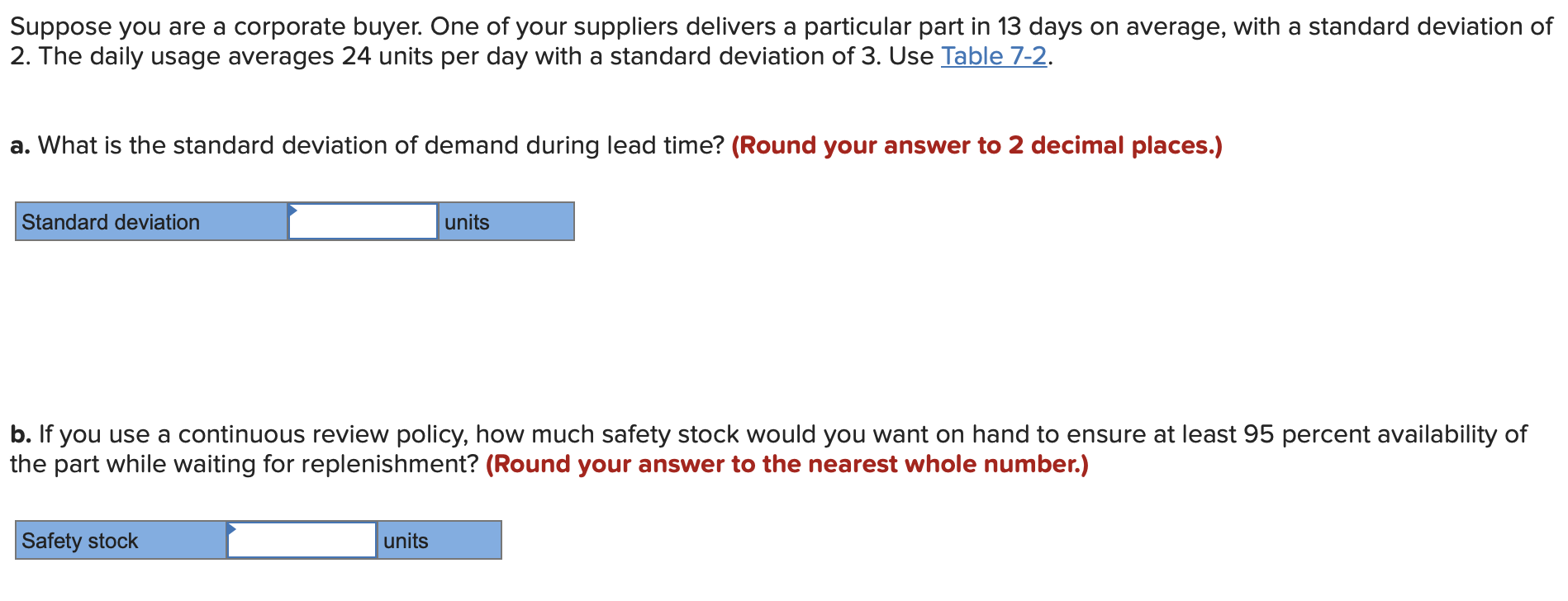 TABLE 7-2 Standard Deviations and Probabilities Z