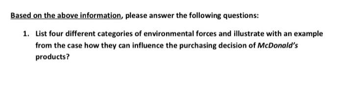 please help The McDonald's Slump: Are Golden Days