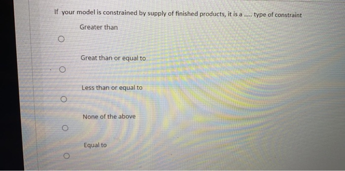 If your model is constrained by supply of