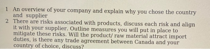 Company is based in Canada and company can be of