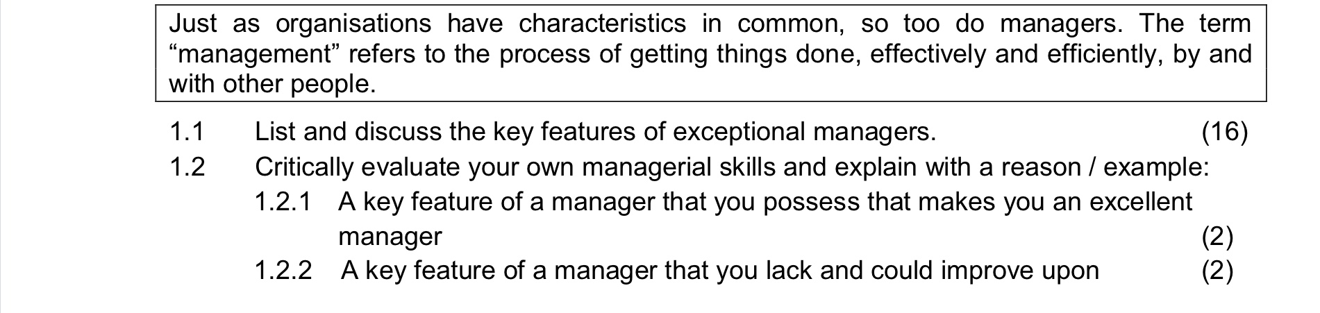 Just as organisations have characteristics in