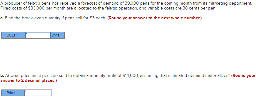 A producer of felt-tip pens has received a