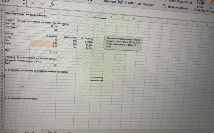 Using the attached spreadsheet, find the solution