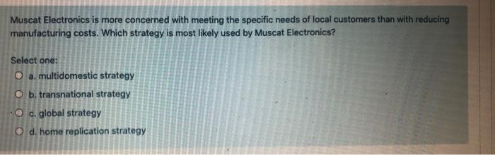 Muscat Electronics is more concerned with meeting
