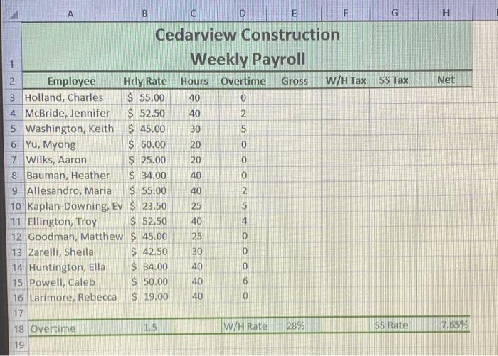 Insert a formula in cell E3 that multiplies the