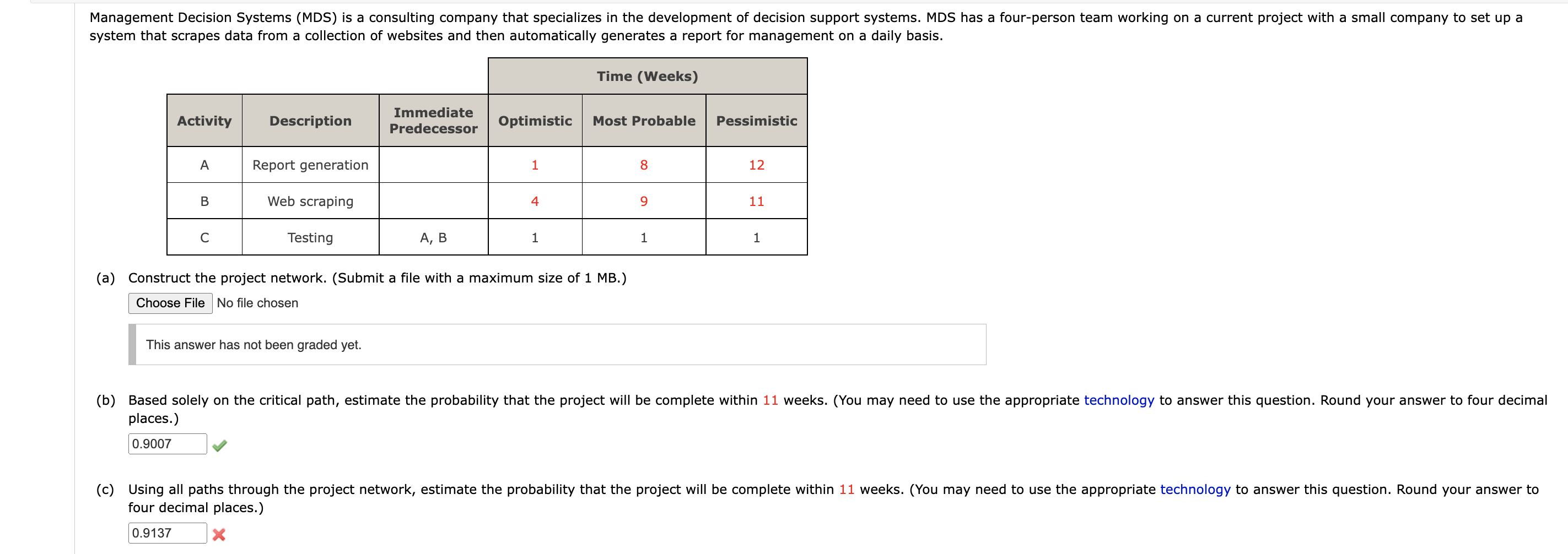 Please answer (c) Management Decision Systems