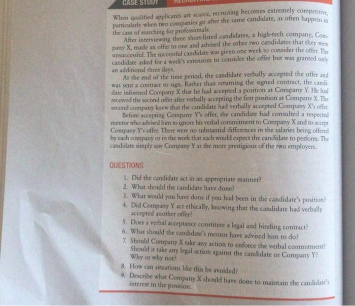 CASE STUDY When qualified applicants are scarce,