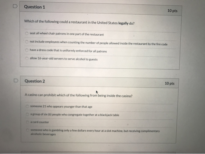 Question 1 10 pts Which of the following could a