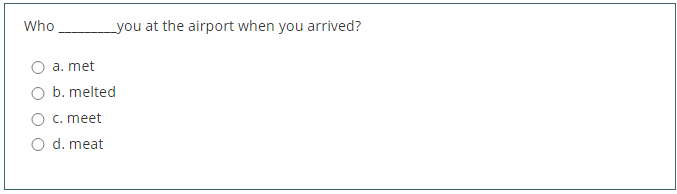Who you at the airport when you arrived? a. met O
