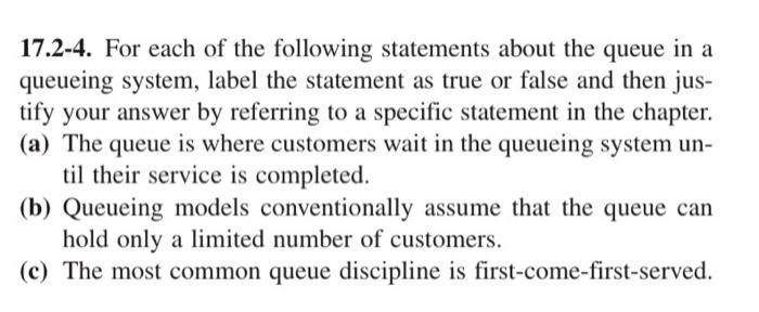 17.2-4. For each of the following statements