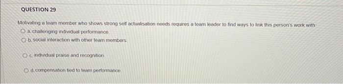 Motivaling a tearn member who shows strong self