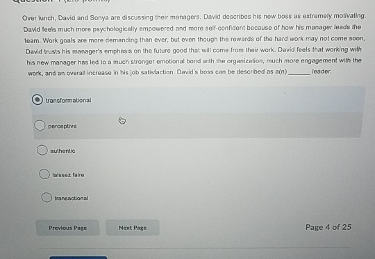 Over lunch, David and Sonya are discussing their