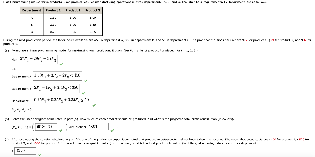 I need (d) and (e) Hart Manufacturing makes three