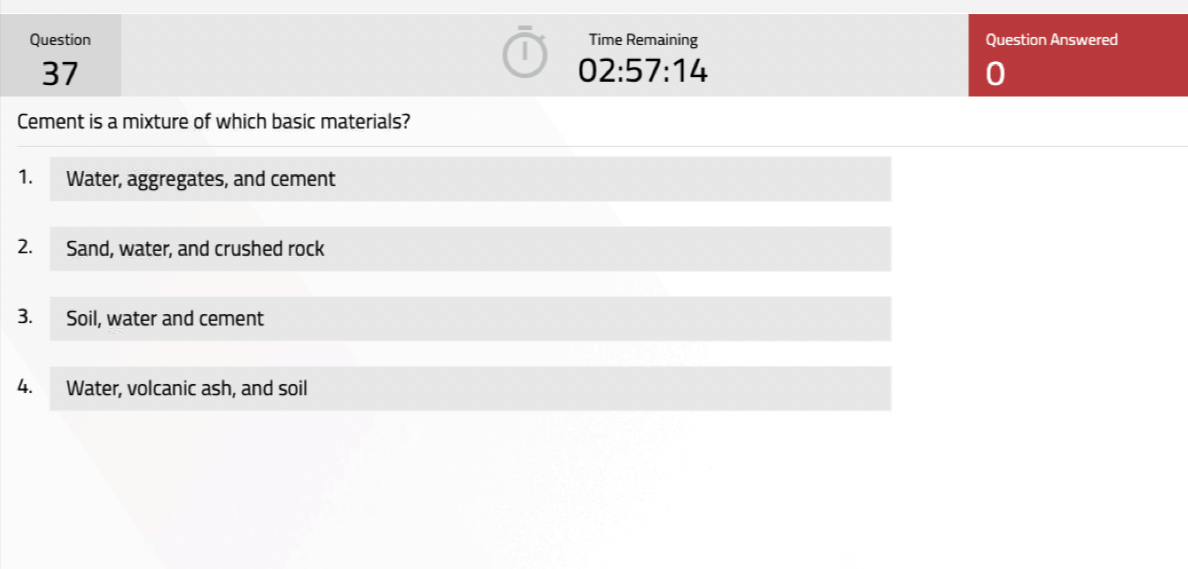 Question 37 Cement is a mixture of which basic