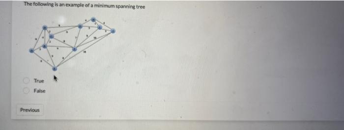 The following is an example of a minimum spanning