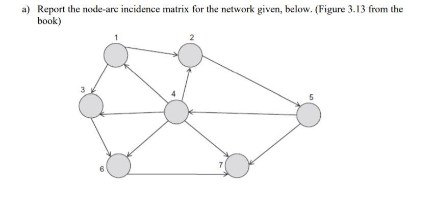 a) Report the node-arc incidence matrix for the
