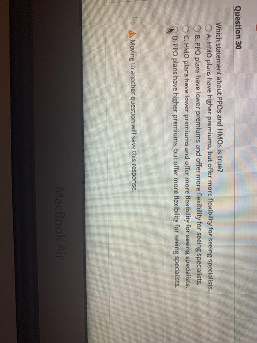 Moving to another question will save this