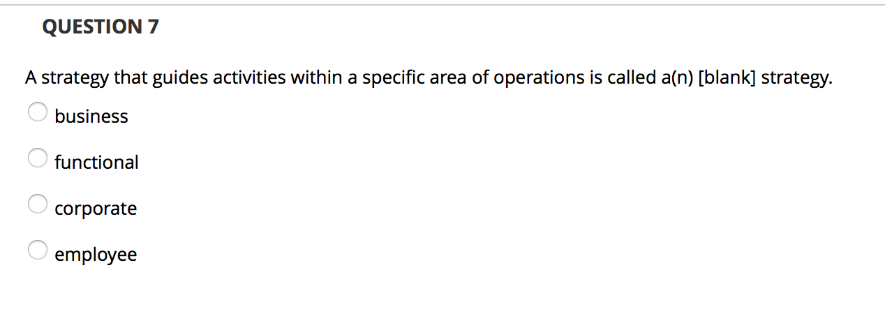 QUESTION 7 A strategy that guides activities