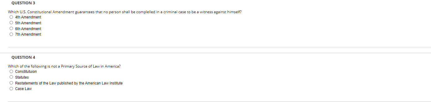 QUESTION 3 Which U.S. Constitutional Amendment