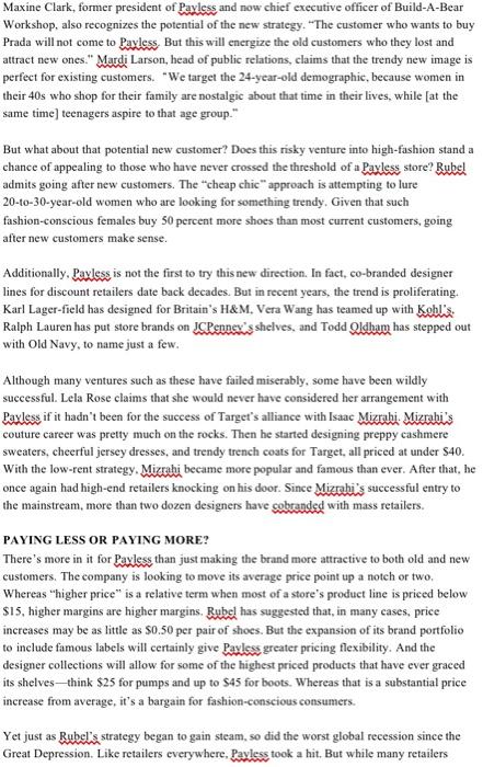 COMPANY Case Pavless ShoeSource: Paying Less for