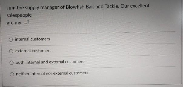 I am the owner of Blowfish Bait and Tackle. Three