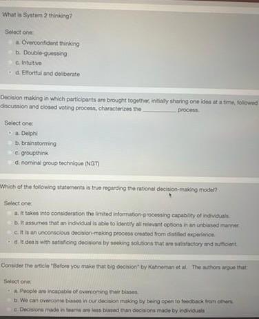 checking my answers What is System 2 thinking