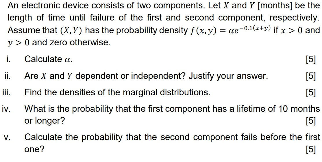 An electronic device consists of two components.