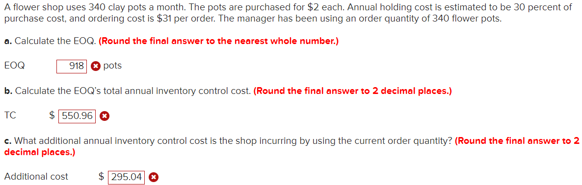 A flower shop uses 340 clay pots a month. The
