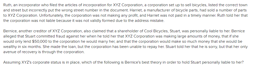 Ruth, an incorporator who filed the articles of