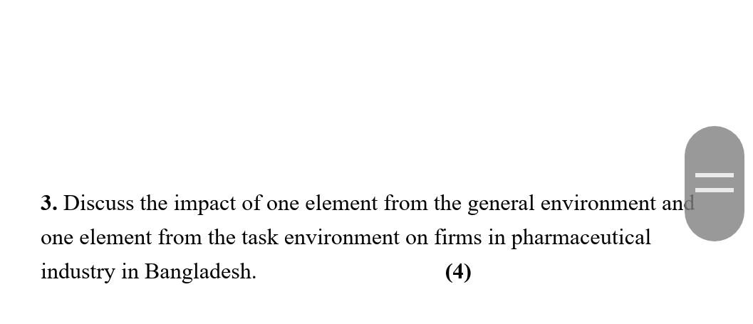 3. Discuss the impact of one element from the