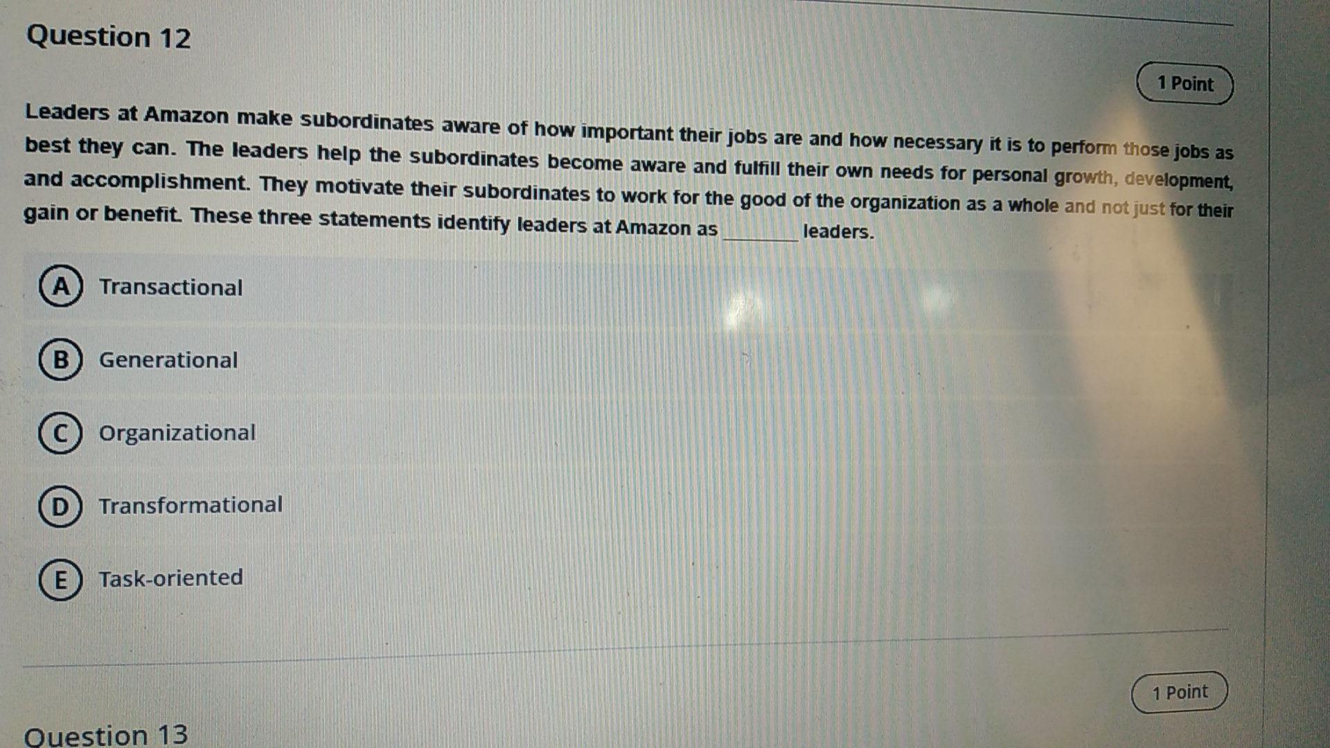 Question 11 1 Point Ford's Chief Executive,