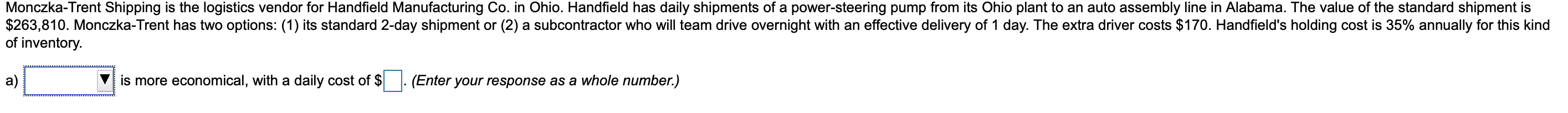 b) What production issues are not included in the