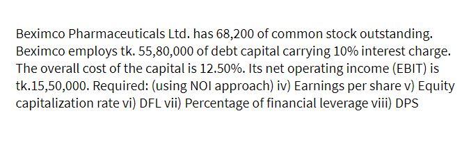 Beximco Pharmaceuticals Ltd. has 68,200 of common
