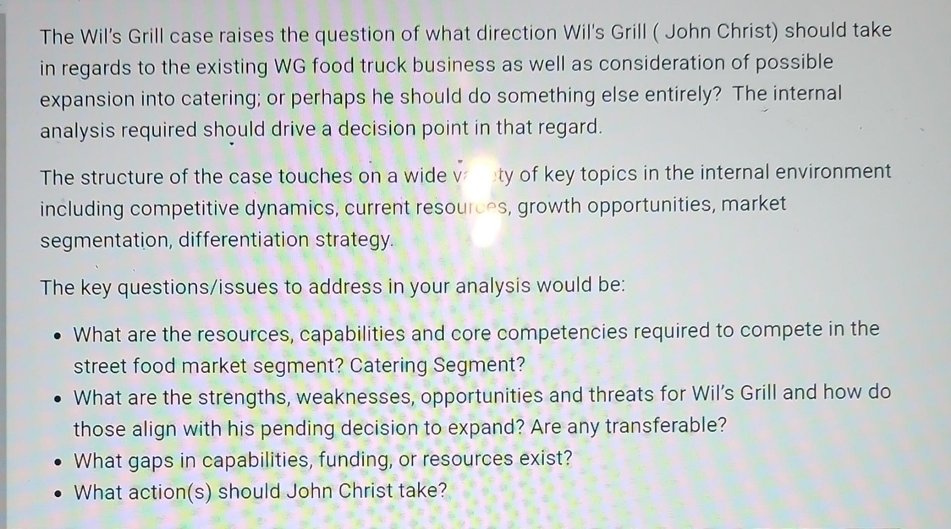 The Wil's Grill case raises the question of what
