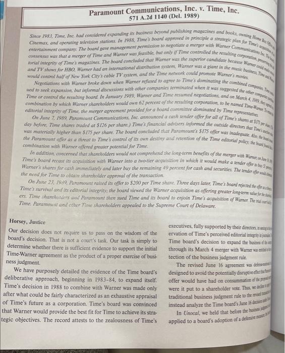 IRAC this case Paramount Communications, Inc. v.