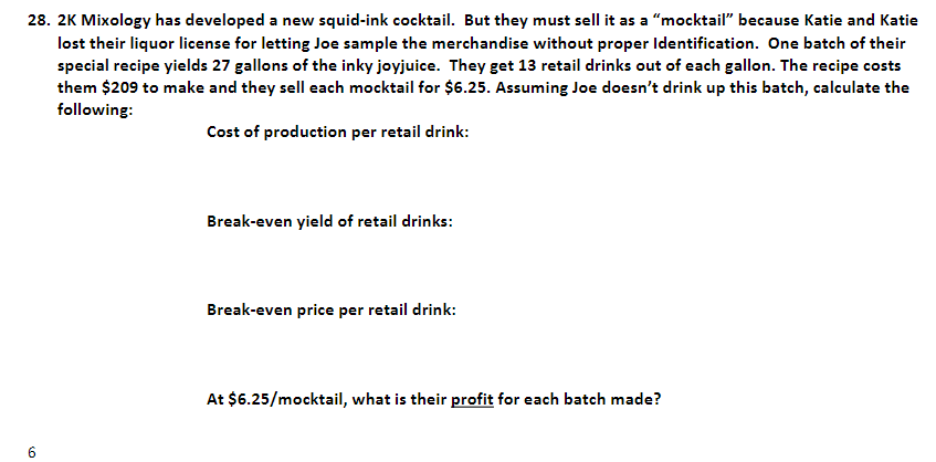 28. 2K Mixology has developed a new squid-ink