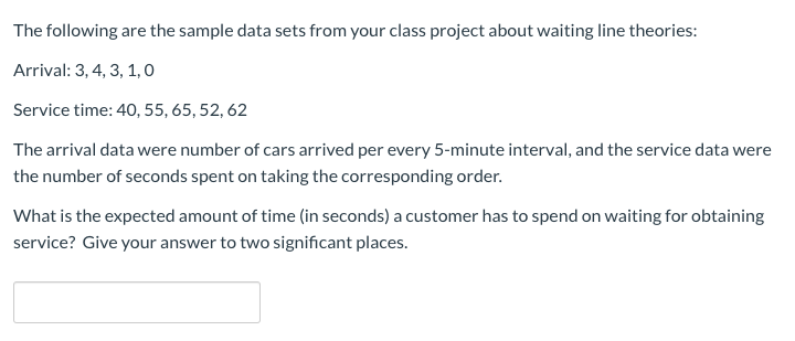 The following are the sample data sets from your