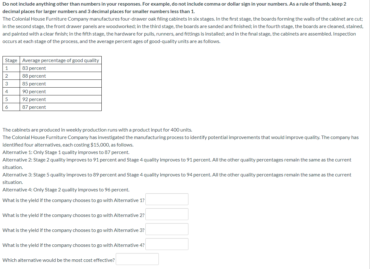 Do not include anything other than numbers in