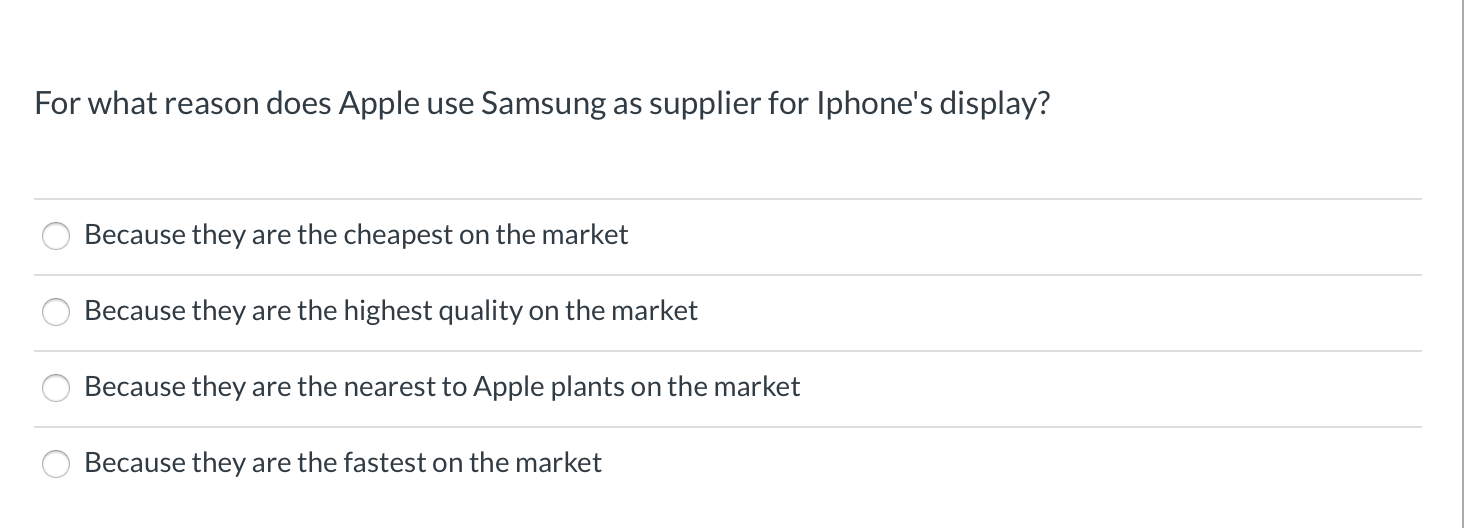 For what reason does Apple use Samsung as