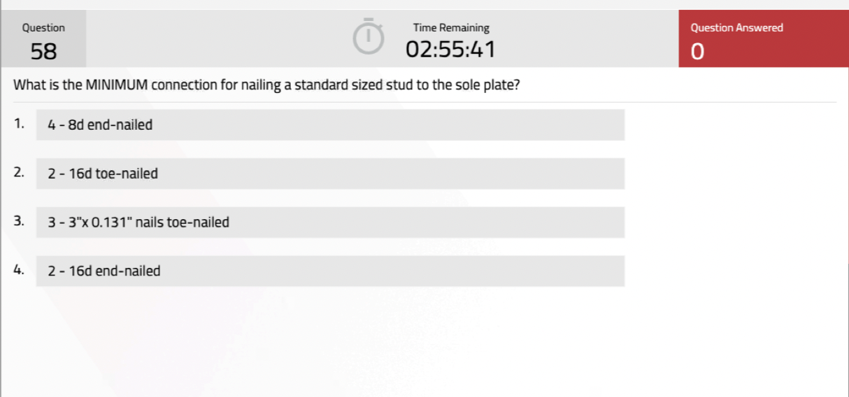 Question Time Remaining 61 02:55:15 What is the